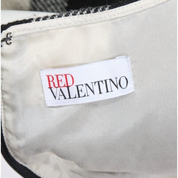 Red VALENTINO Black Off White Plaid Virgin Wool Sleeveless Mini Dress sz 40 /741 - Picture 6 of 7